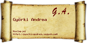 Györki Andrea névjegykártya